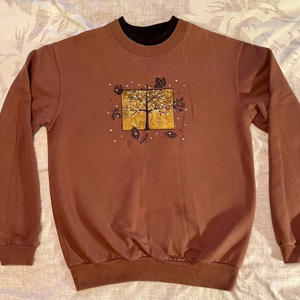 Top Stitch Sweatshirt with Sparkly Bits